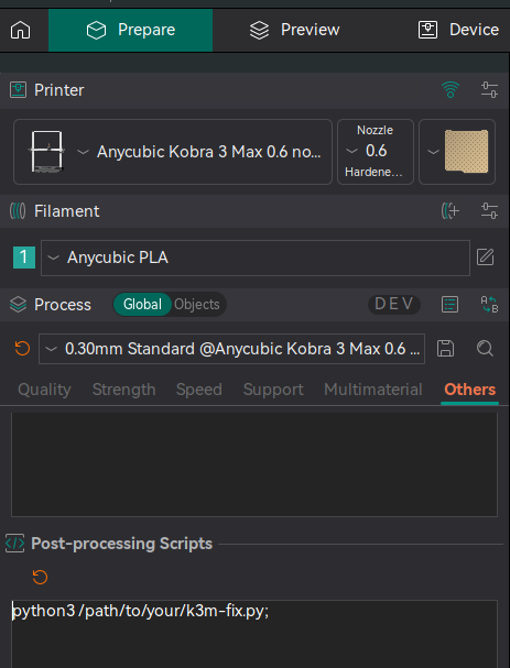 K3M - Post processing script