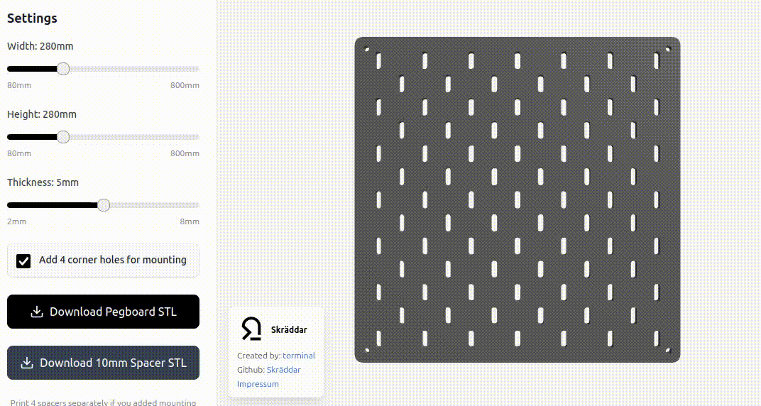 IKEA Pegboard Generator